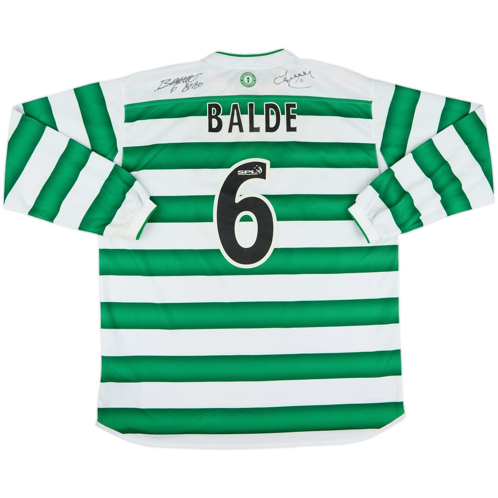2003-04 Celtic Signed Home L/S Shirt Balde #6 - 7/10 - (XL)