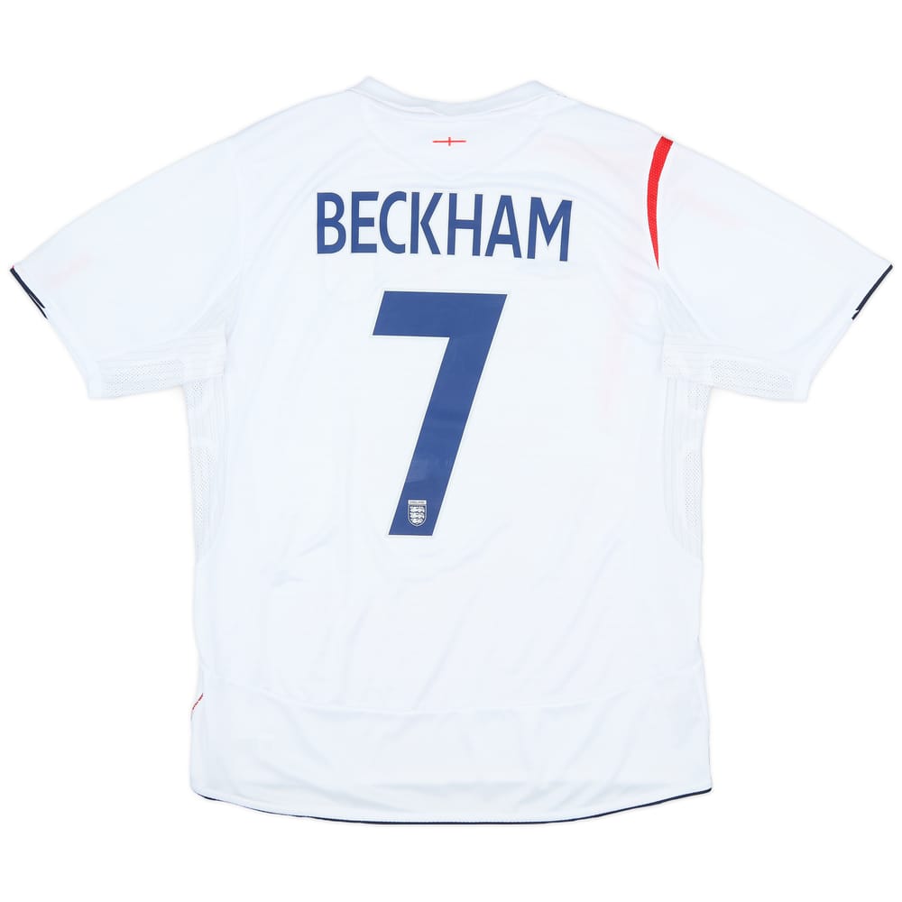 2005-07 England Home Shirt Beckham #7 - 6/10 - (L)