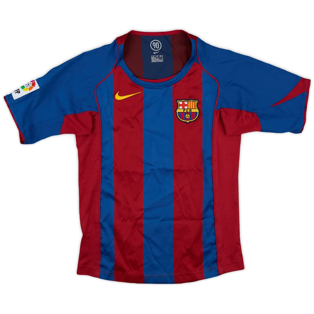 2004-05 Barcelona Home Shirt - 8/10 - (M.Boys)