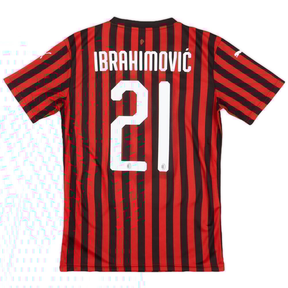 2019-20 AC Milan Home Shirt Ibrahimovic #21 - 4/10 - (M)