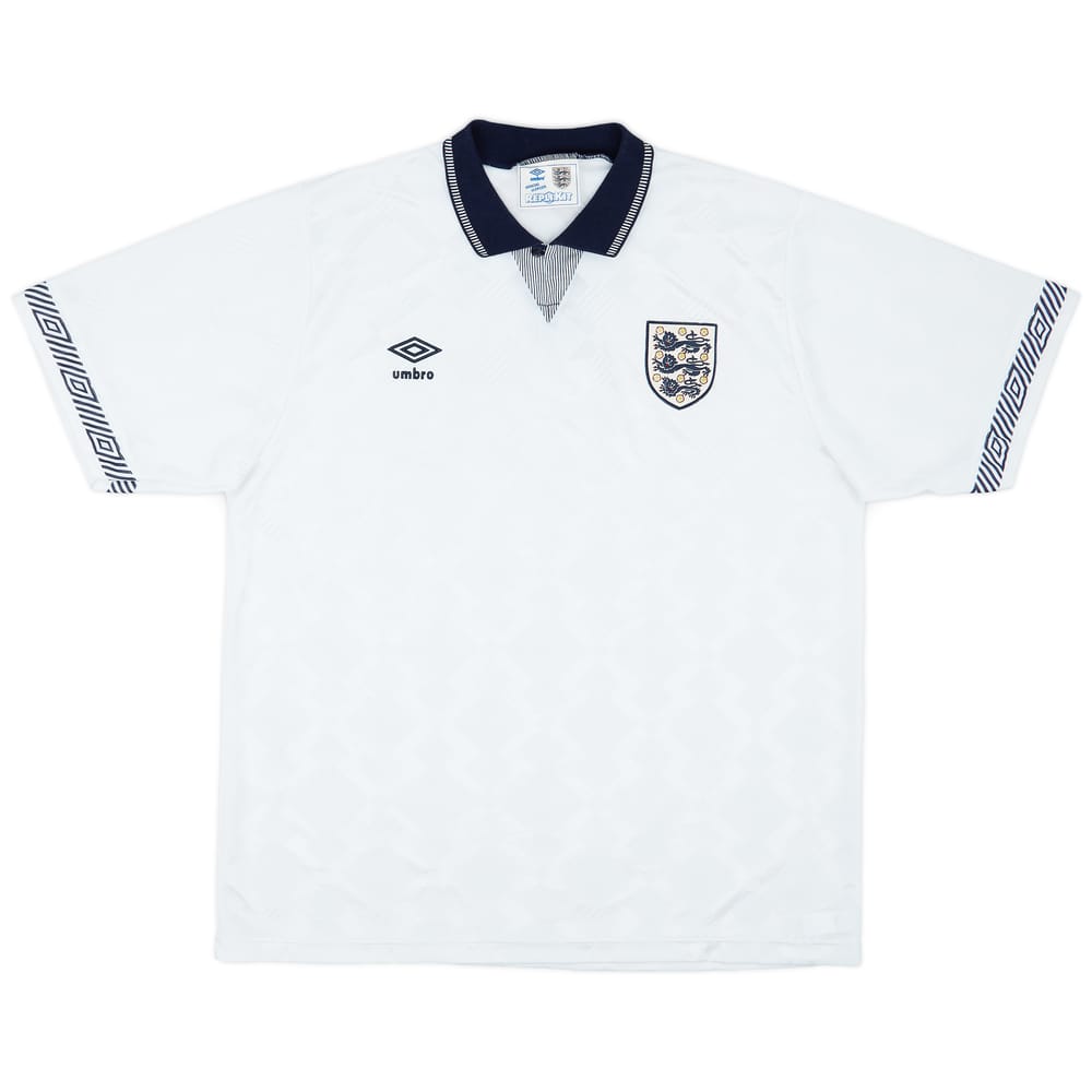 1990-92 England Home Shirt - 7/10 - (XL)