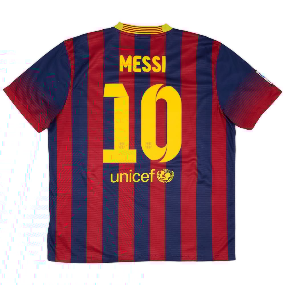 2013-14 Barcelona Home Shirt Messi #10 - 7/10 - (XL)