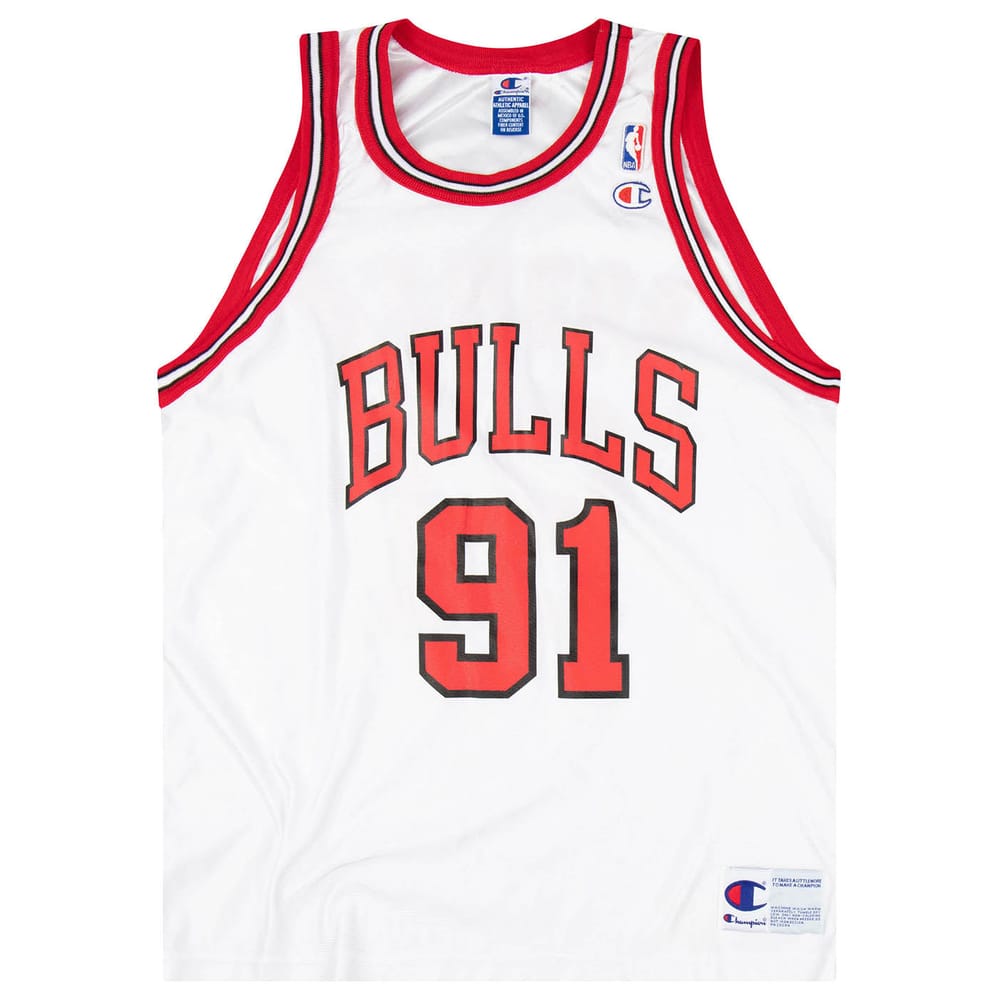 1995-98 Chicago Bulls Rodman #91 Champion Jersey (Home) XL