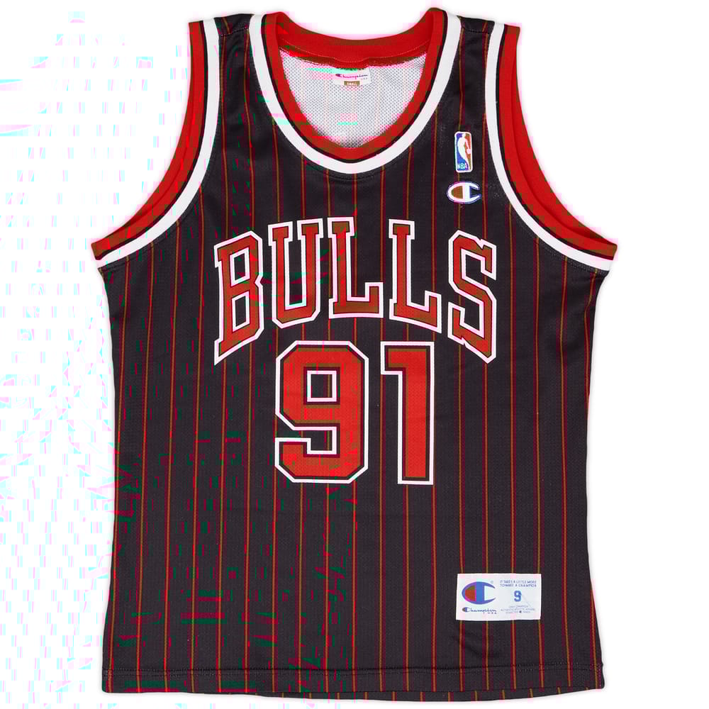1995-97 Chicago Bulls Rodman #91 Champion Alternate Jersey - 9/10 - (S)