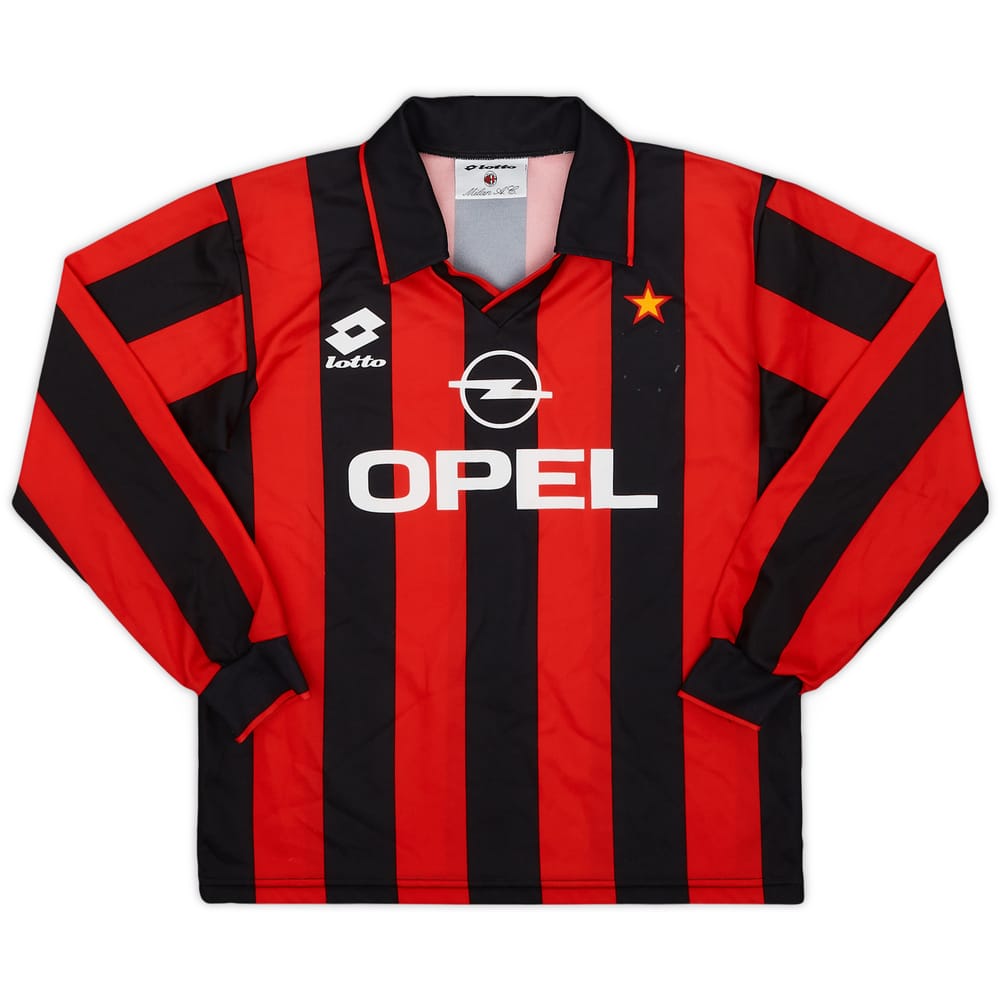 1994-95 AC Milan Home L/S Shirt - 5/10 - (XL.Boys)
