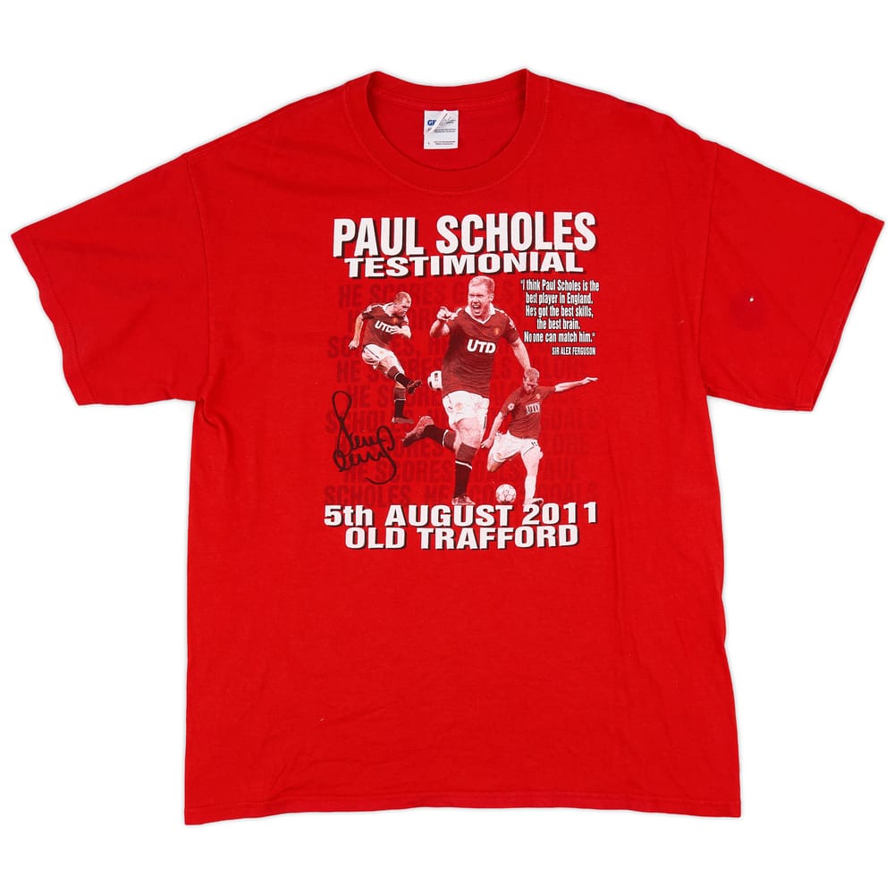 2011-12 Manchester United 'Paul Scholes Testimonial' Graphic Tee - 7/10 - (L)