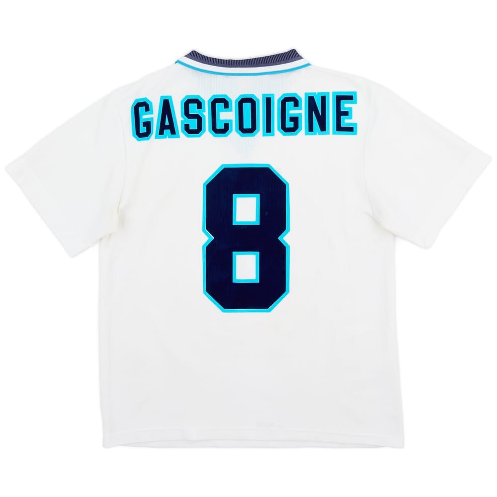 1995-97 England Home Shirt Gascoigne #8 - 8/10 - (M)