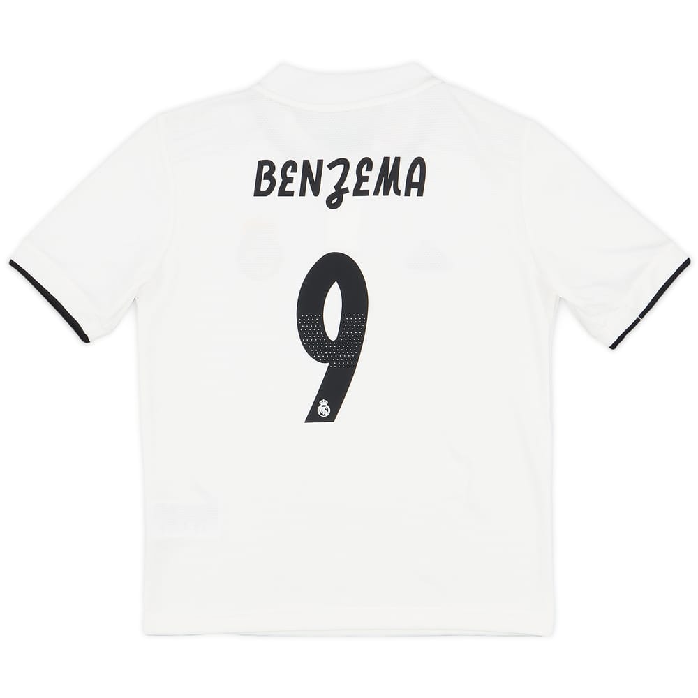 2018-19 Real Madrid Home Shirt Benzema #9 - 9/10 - (S.Boys)