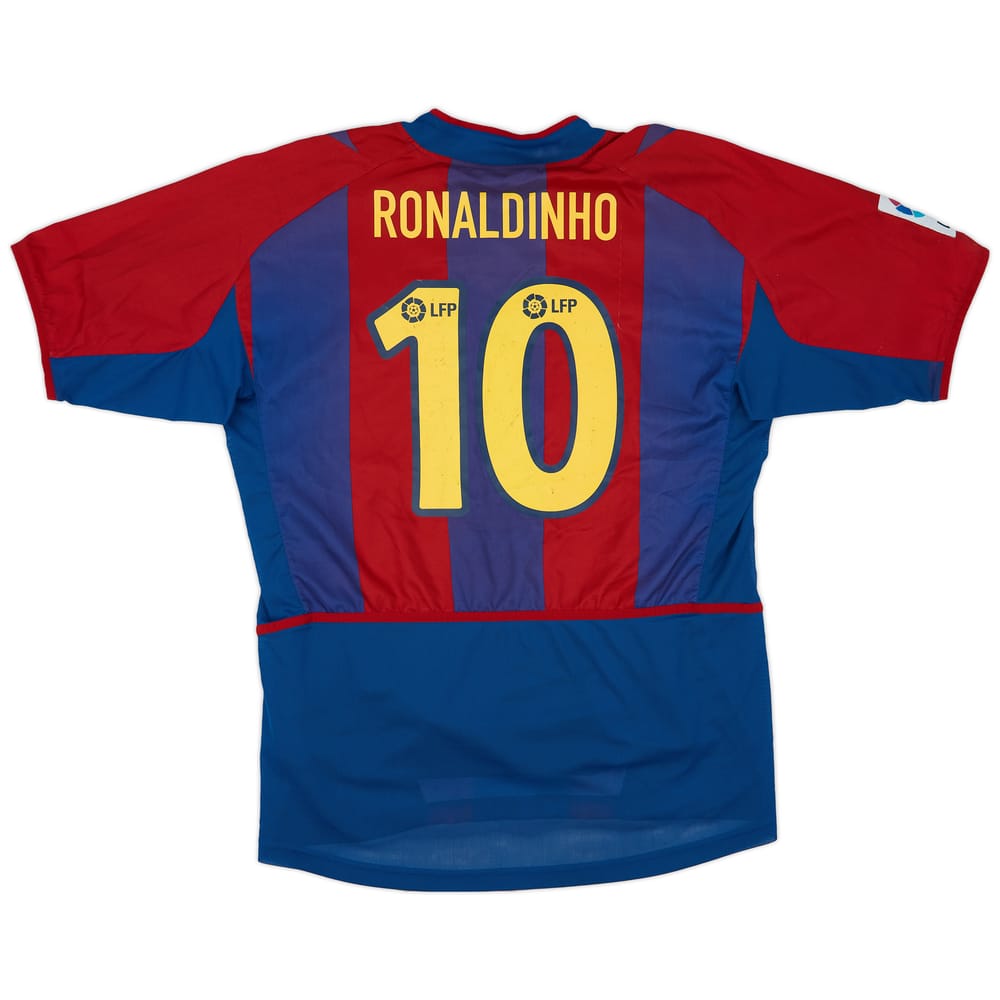 2002-03 Barcelona Player Issue  Home Shirt Ronaldinho #10 - 6/10 - (L)