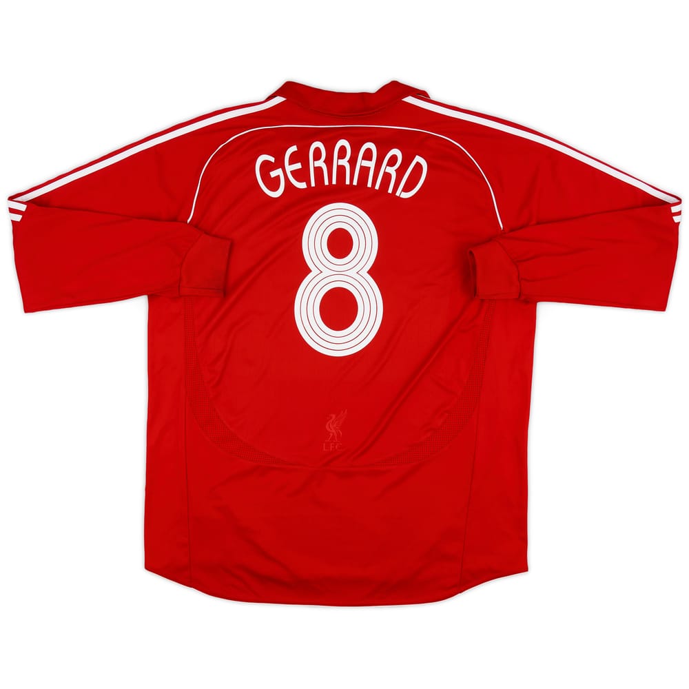 2006-08 Liverpool Home L/S Shirt Gerrard #8 - 9/10 - (XXL)