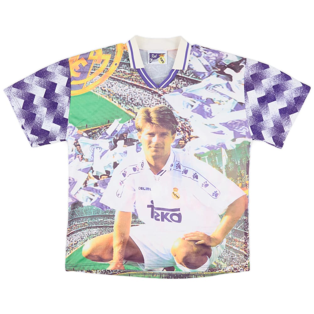 1994-96 Real Madrid Graphic Shirt Laudrup #10 - 8/10 - (XXL)