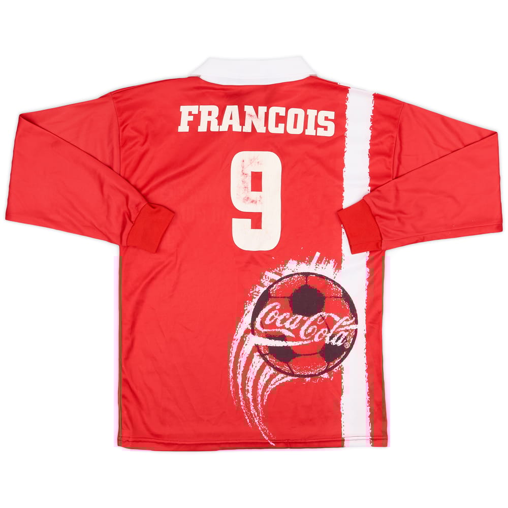 1998 France 98 Cola Cola 'Coupe du Monde' Polo L/S Shirt Francois #9 - 8/10 - (S)