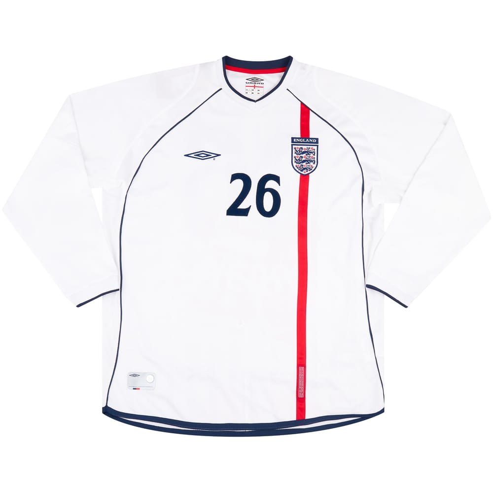 2001-02 England Match Issue Home L/S Shirt #26