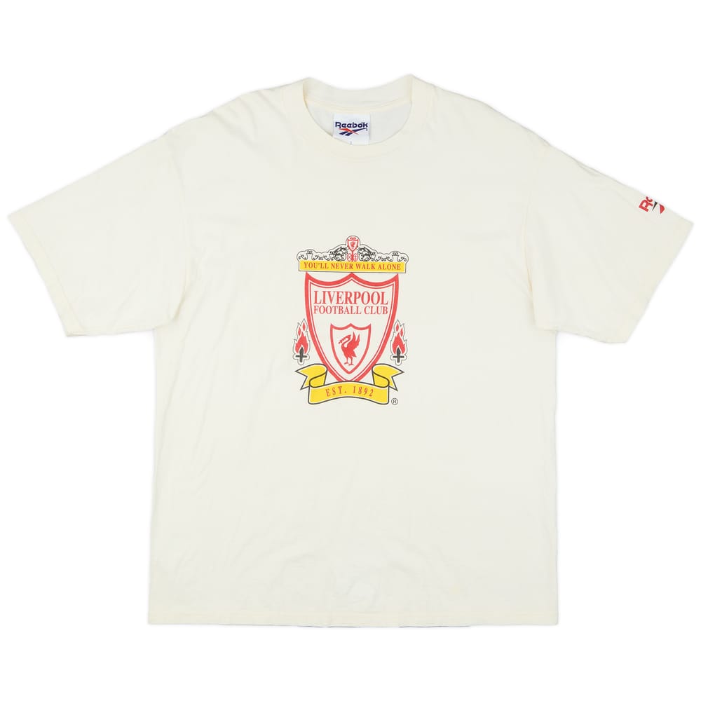 1996-98 Liverpool Reebok Cotton Tee - 8/10 - (L)