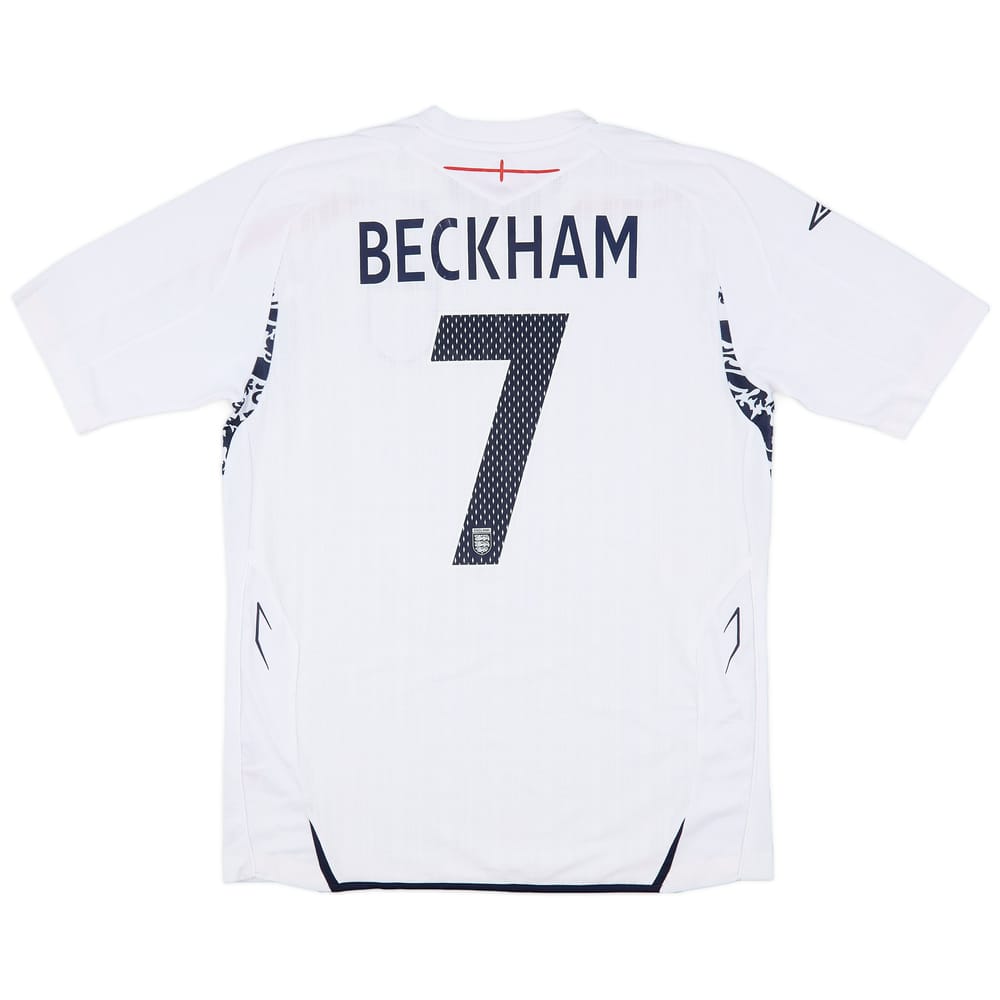 2007-09 England Home Shirt Beckham #7 - 8/10 - (S)