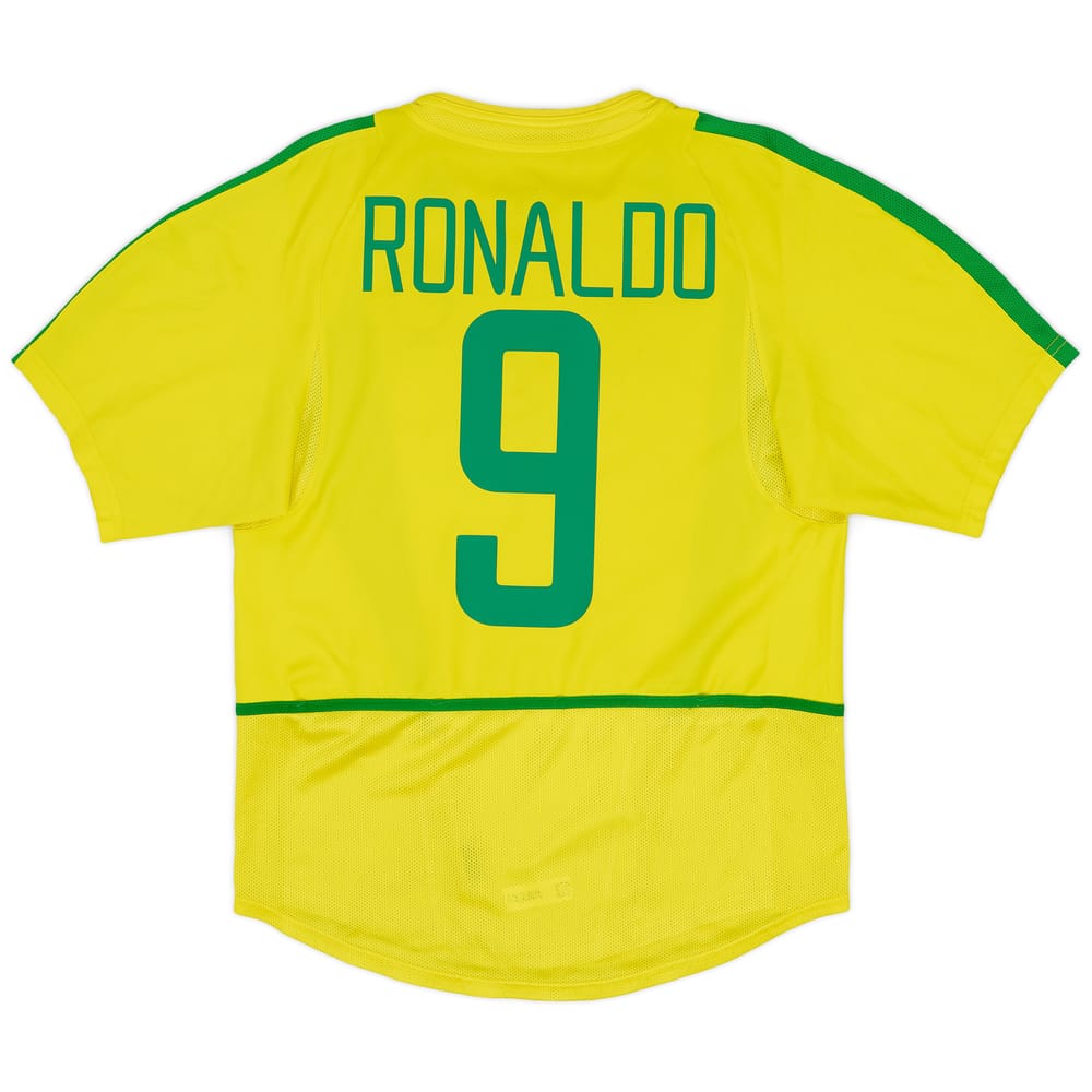 2002-04 Brazil Home Shirt Ronaldo #9 - 7/10 - (S)