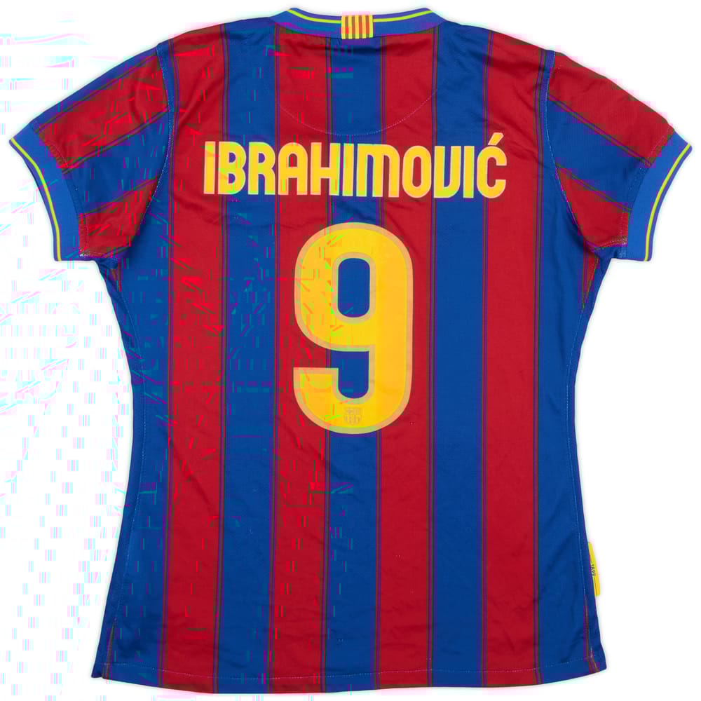 2009-10 Barcelona Home Shirt Ibrahimovic #9 - 7/10 - (Womens S)