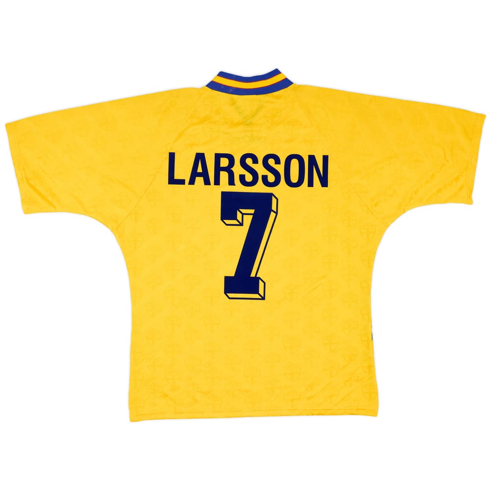 1994-96 Sweden Home Shirt Larsson #7 - 8/10 - (XXL)