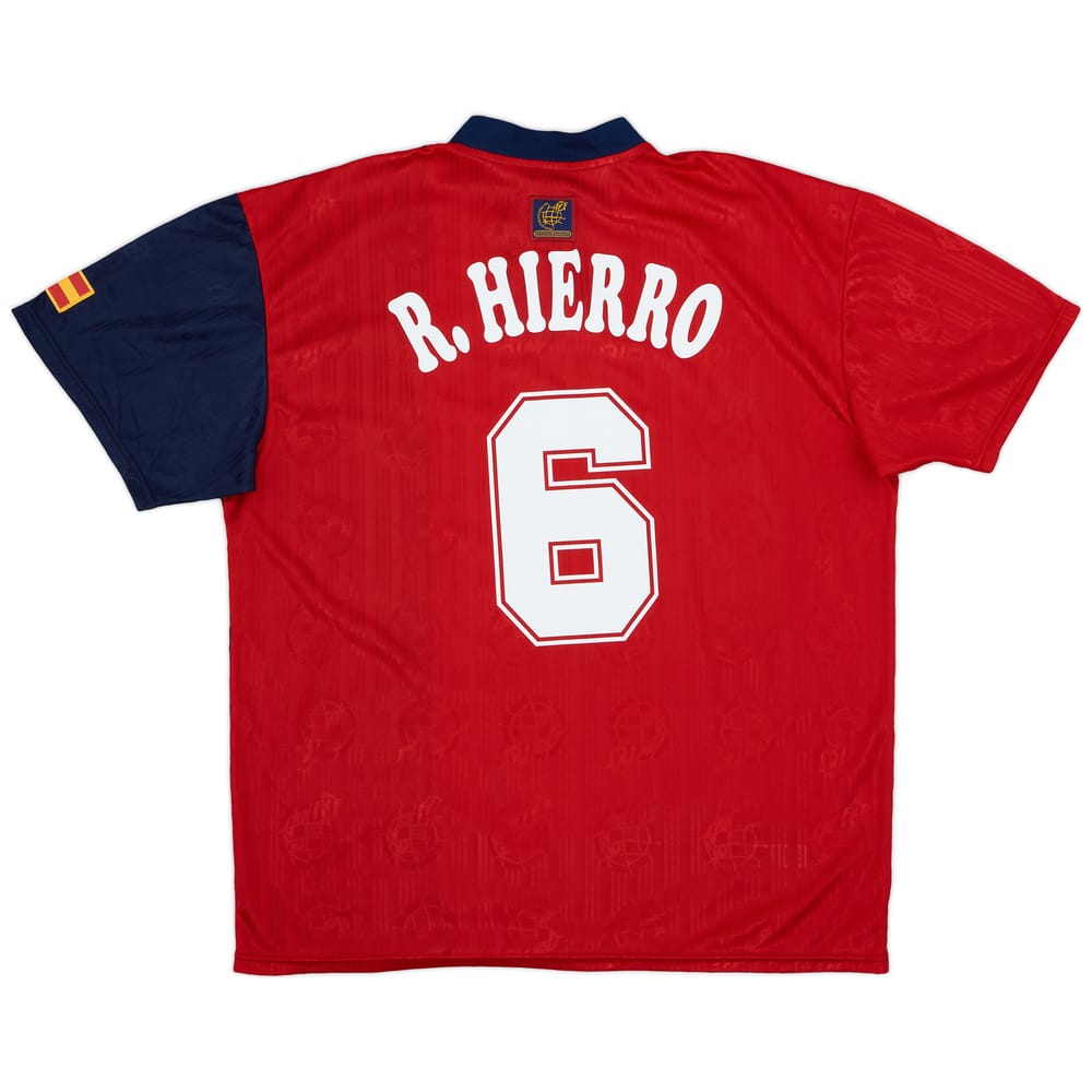 1996-98 Spain Home Shirt R.Hierro #6 - 9/10 - (XL)