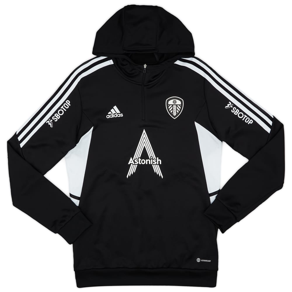 2022-23 Leeds United Player Issue 1/4 Zip Hooded Training Top