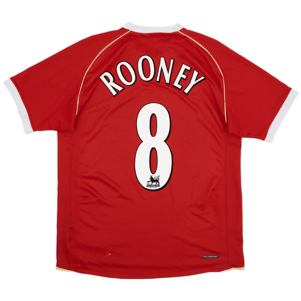 2006-07 Manchester United Home Shirt Rooney #8 - 7/10 - (M)