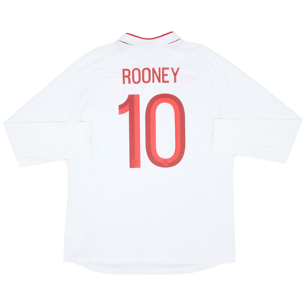 2012-13 England Home L/S Shirt Rooney #10 - 9/10 - (XL)