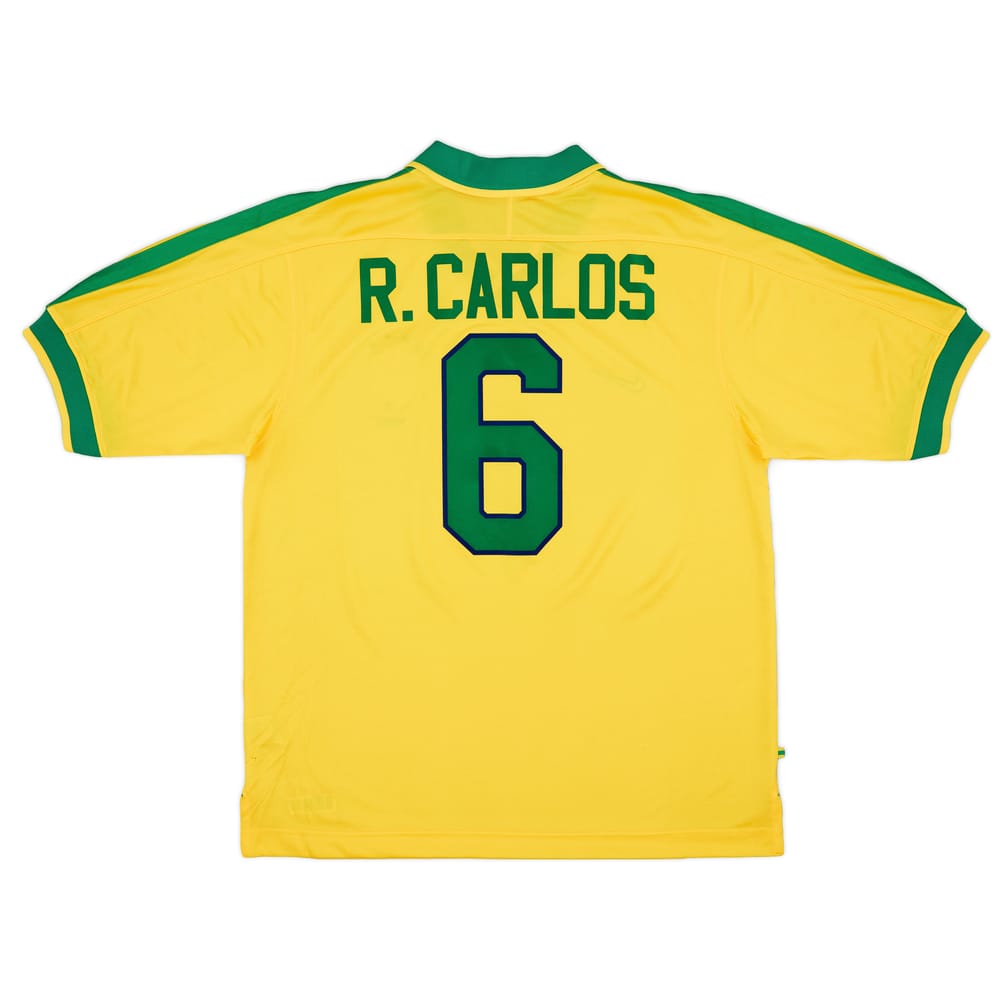1997-98 Brazil Home Shirt R.Carlos #6 - 10/10 - (XL)