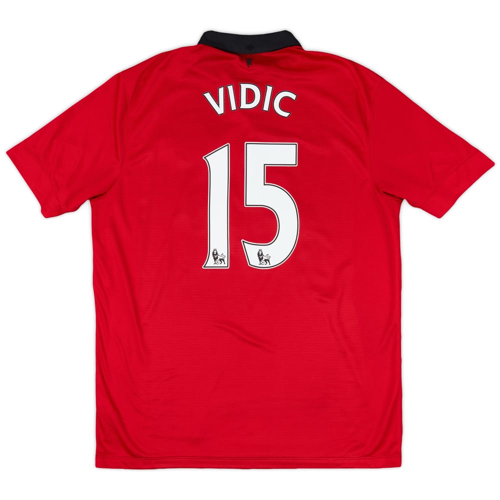 2013-14 Manchester United Home Shirt Vidic #15 - 8/10 - (XL)