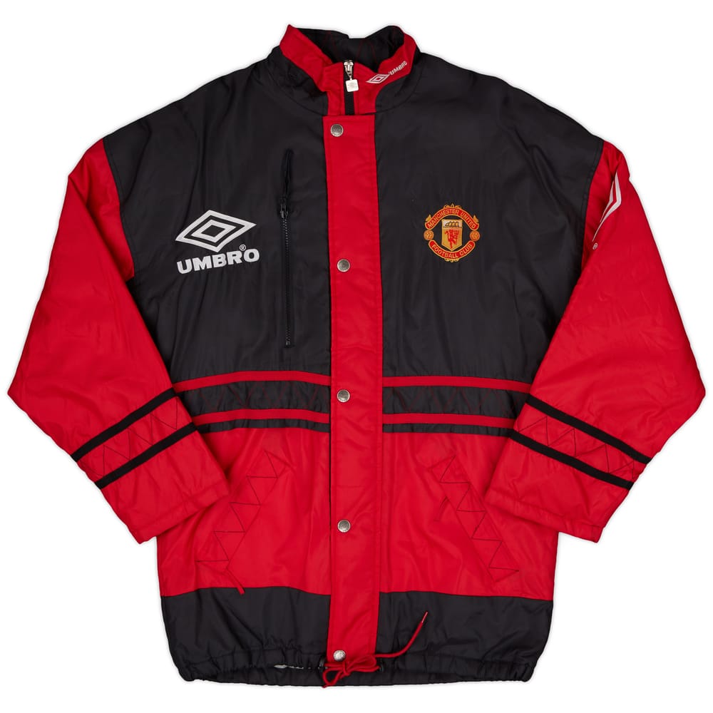 1996-97 Manchester United Umbro Bench Coat - 9/10 - (XL.Boys)