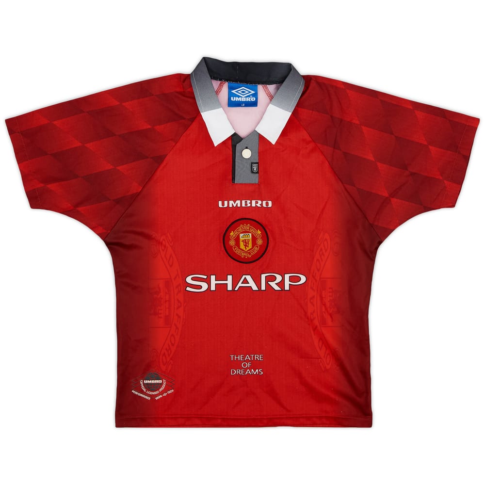 1996-98 Manchester United Home Shirt - 8/10 - (L.Boys)