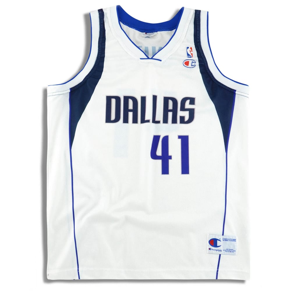 2001-10 Dallas Mavericks Nowitzki #41 Champion Jersey (Home) S