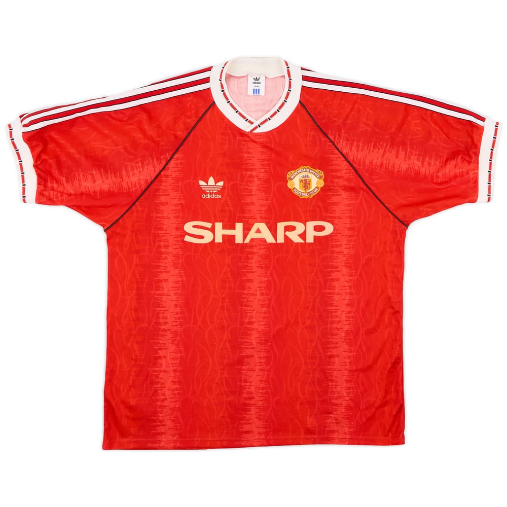 1990-92 Manchester United Home Shirt - 7/10 - (L)