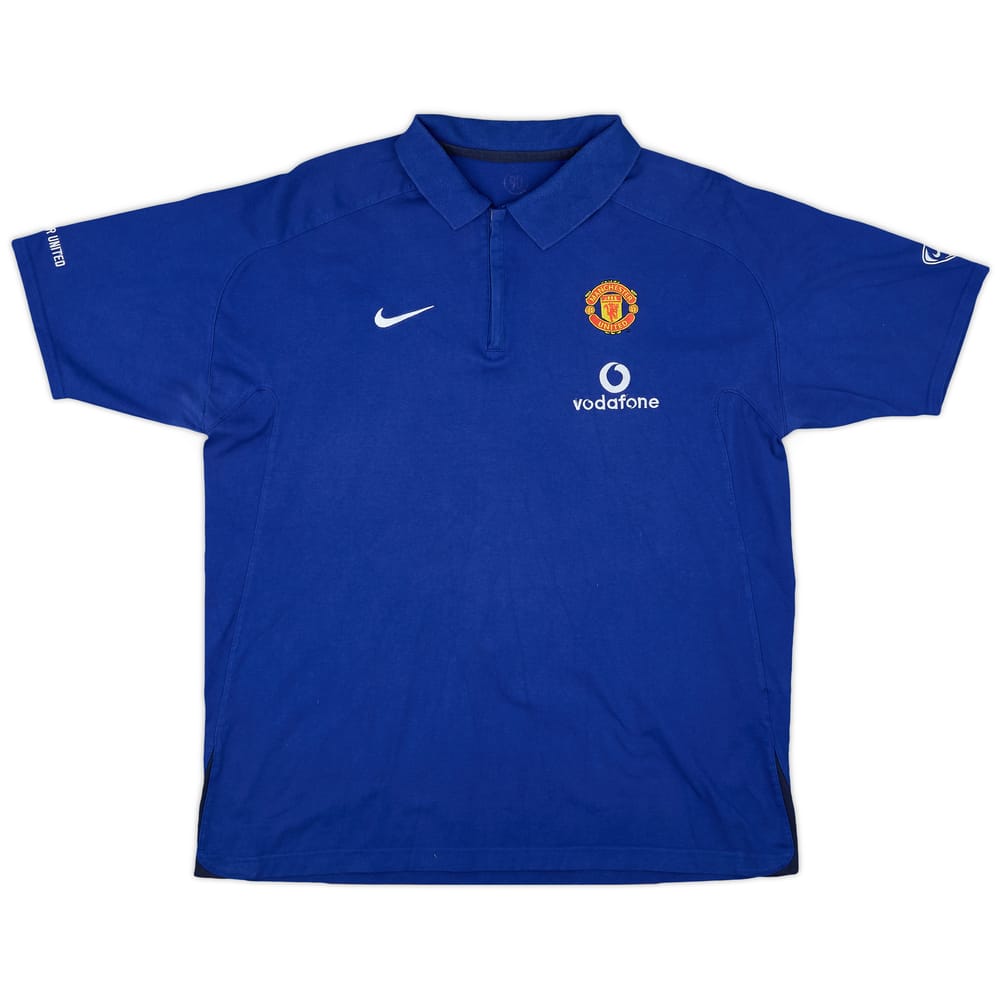 2005-06 Manchester United Nike 1/4 Zip Polo Shirt - 8/10 - (XXL)