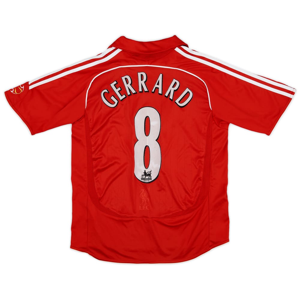 2006-08 Liverpool Home Shirt Gerrard #8 - 6/10 - (XL.Boys)