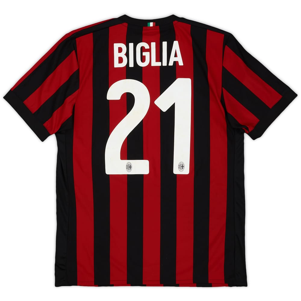 2017-18 AC Milan Home Shirt Biglia #21 - 5/10 - (M)