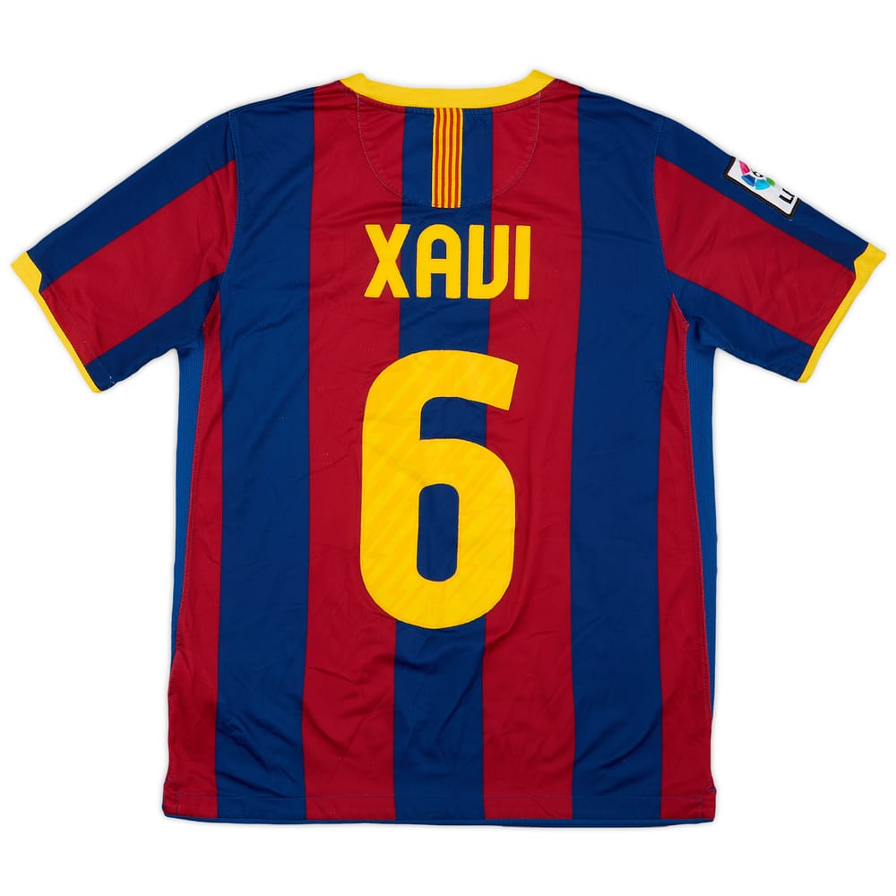 2010-11 Barcelona Home Shirt Xavi #6 - 7/10 - (XL.Boys)