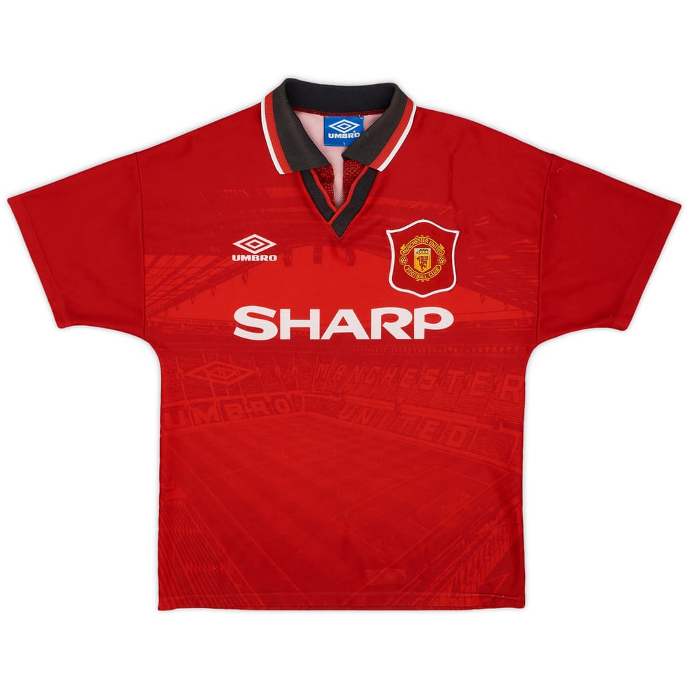 1994-96 Manchester United Home Shirt - 7/10 - (Y)