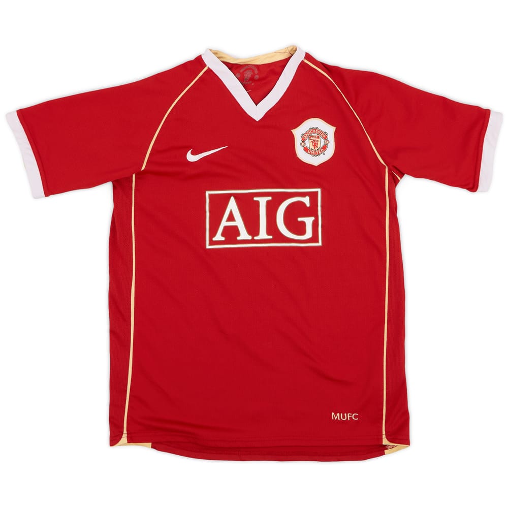 2006-07 Manchester United Home Shirt - 8/10 - (L.Boys)