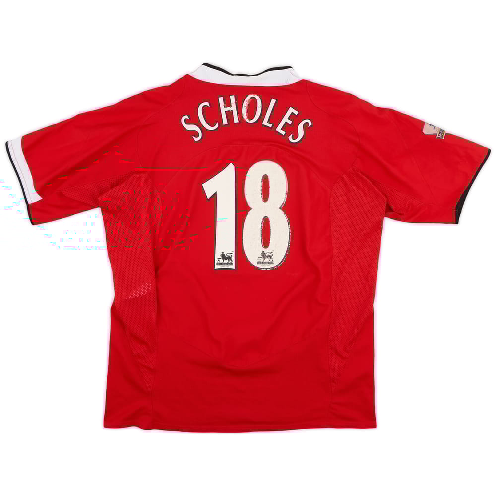 2004-06 Manchester United Home Shirt Scholes #18 - 5/10 - (L)