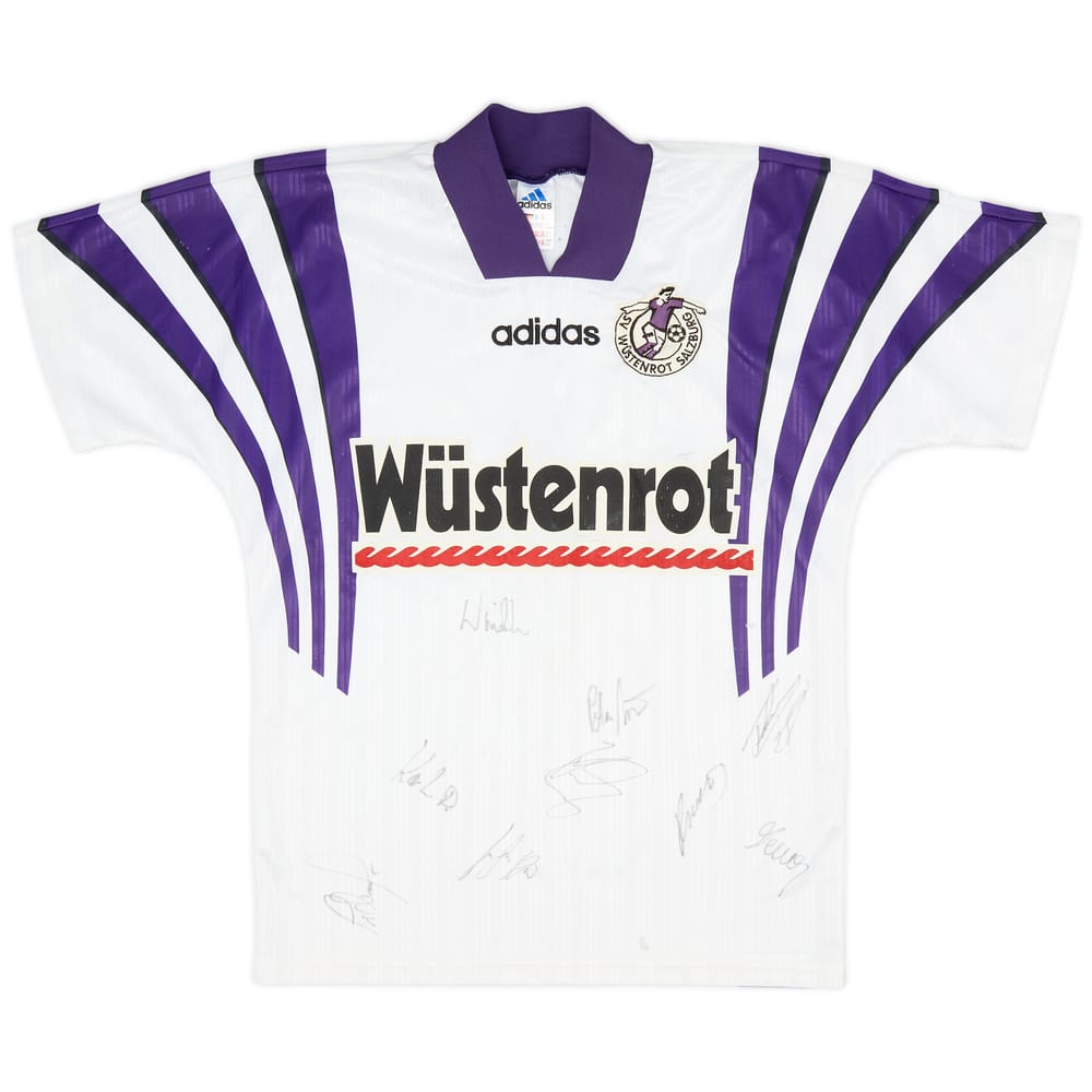1996-97 Casino Salzburg Squad Signed Home Shirt - 4/10 - (S)