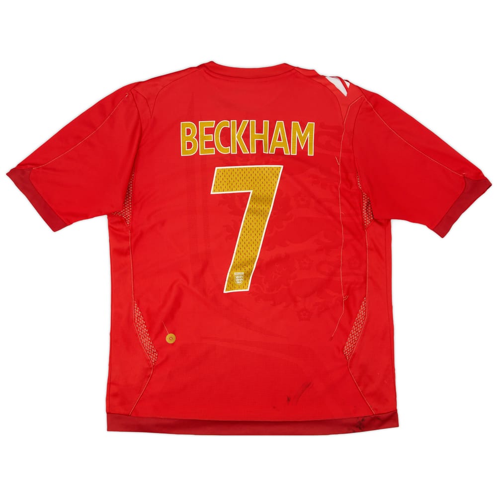 2006-08 England Away Shirt Beckham #7 - 6/10 - (L)