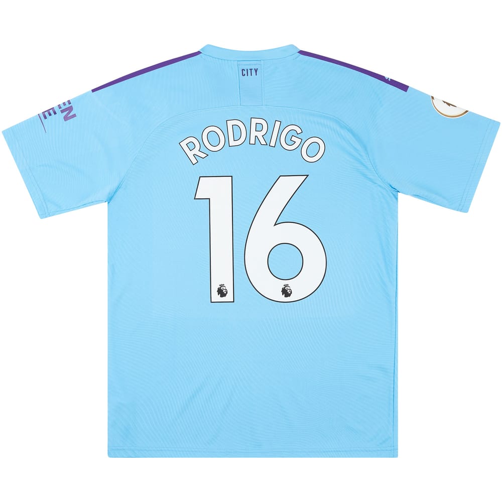2019-20 Manchester City Match Issue Home Shirt Rodrigo #16 (v Man Utd)