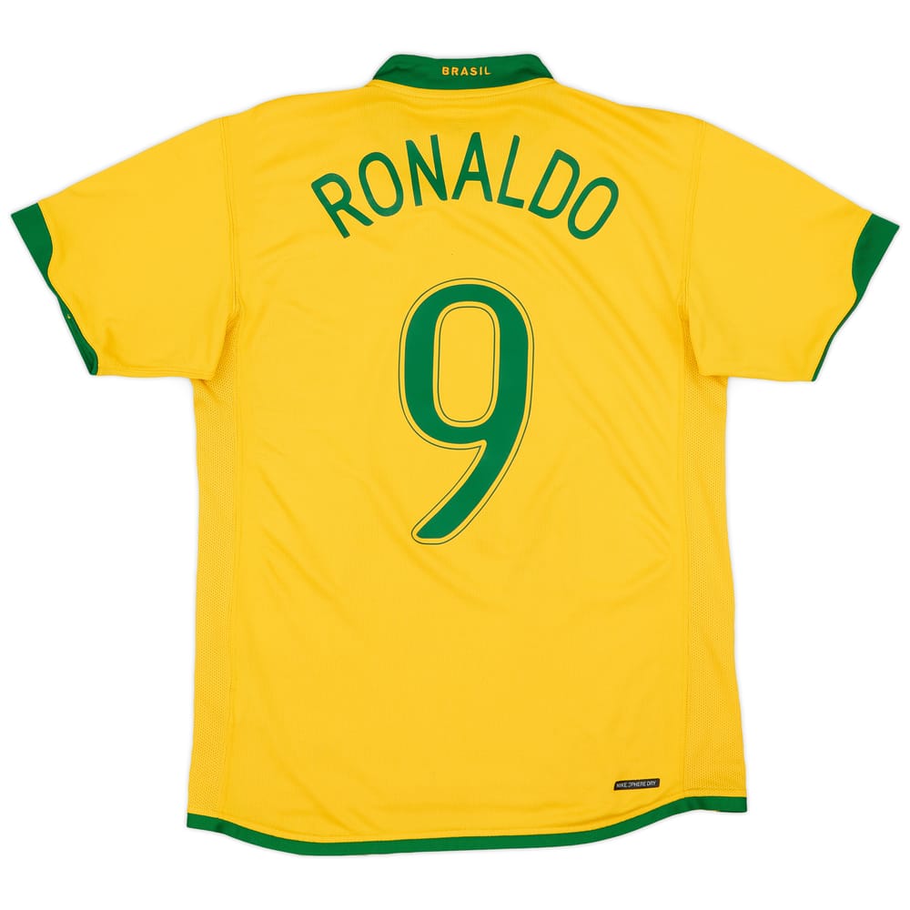 2006-08 Brazil Home Shirt Ronaldo #9 - 7/10 - (M)
