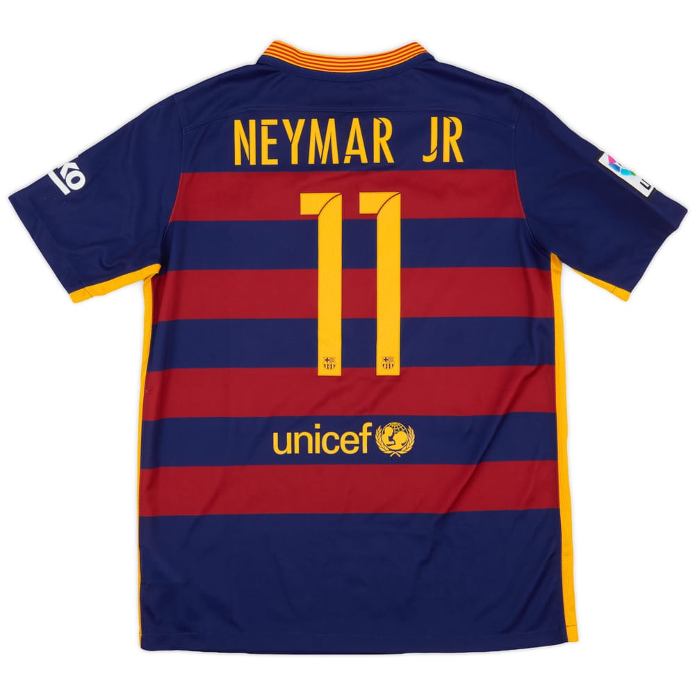 2015-16 Barcelona Home Shirt Neymar Jr #11 - 9/10 - (XL.Boys)