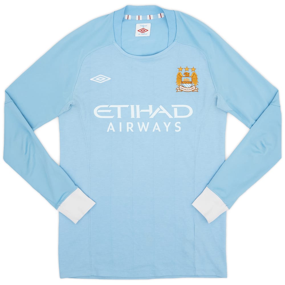 2010-11 Manchester City Home L/S Shirt - 4/10 - (XL.Boys)