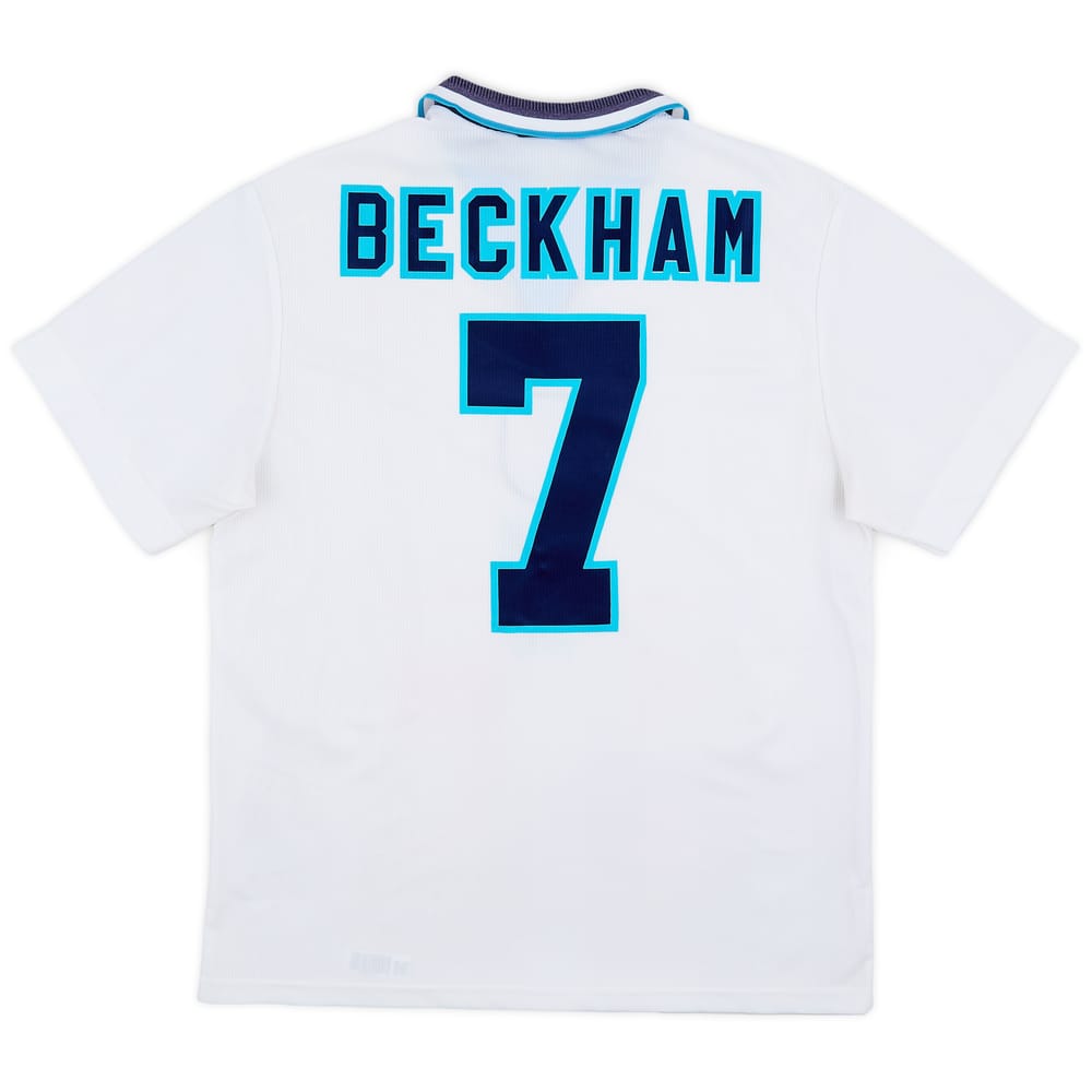 1995-97 England Home Shirt Beckham #7 - 7/10 - (L)