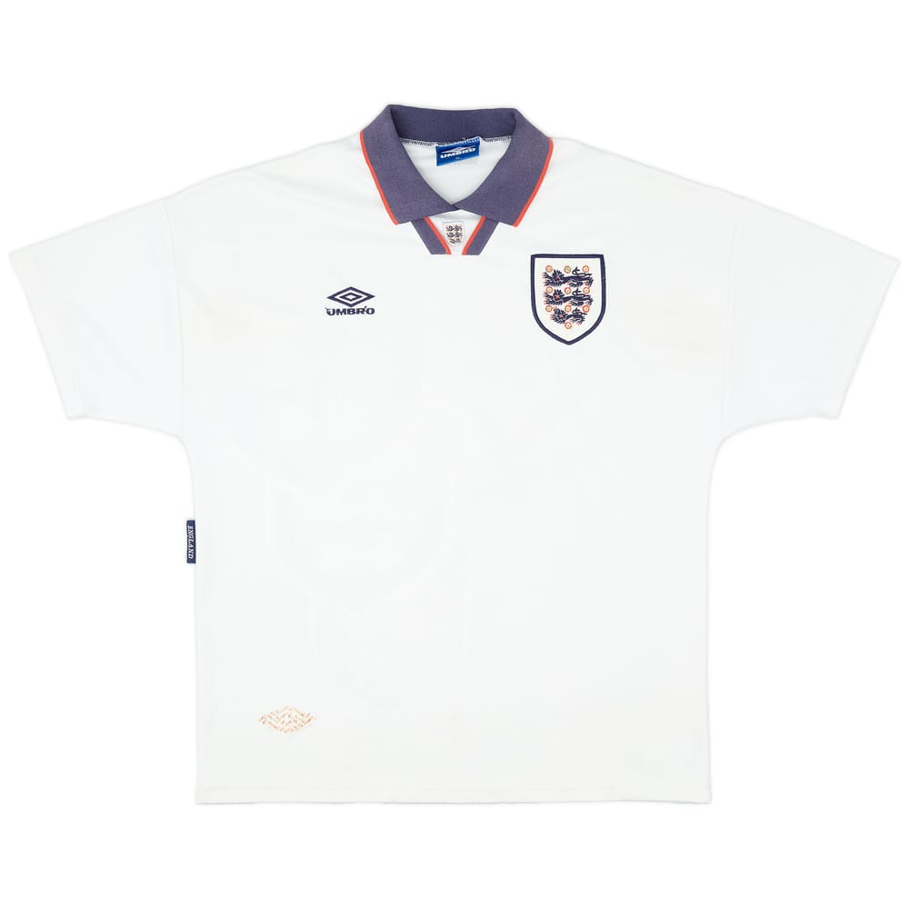 1993-95 England Home Shirt - 7/10 - (XL)