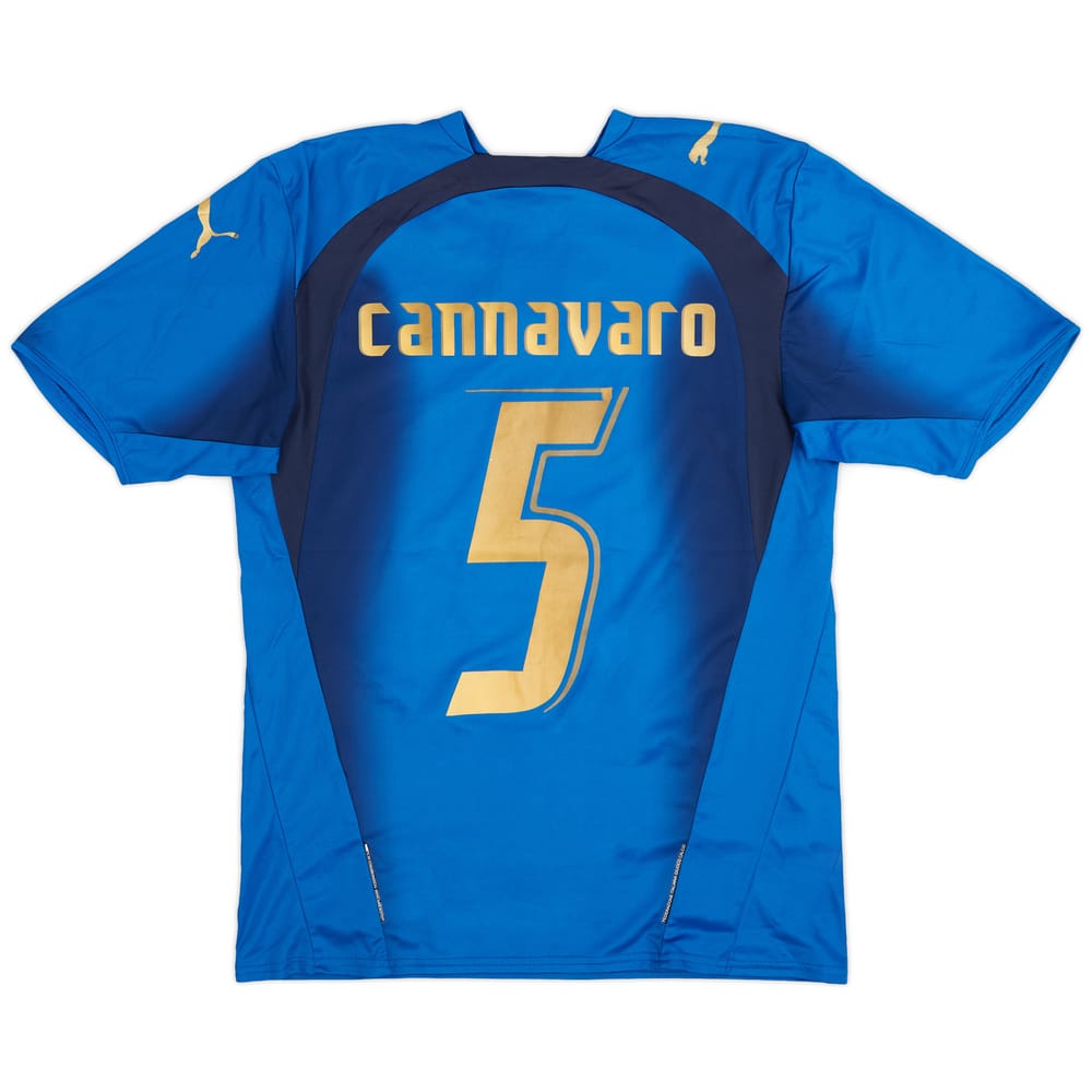 2006 Italy Basic Home Shirt Cannavaro #5 - 9/10 - (S)