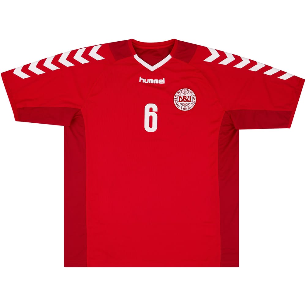 2003-04 Denmark Match Issue Home Shirt #6 (Helveg)