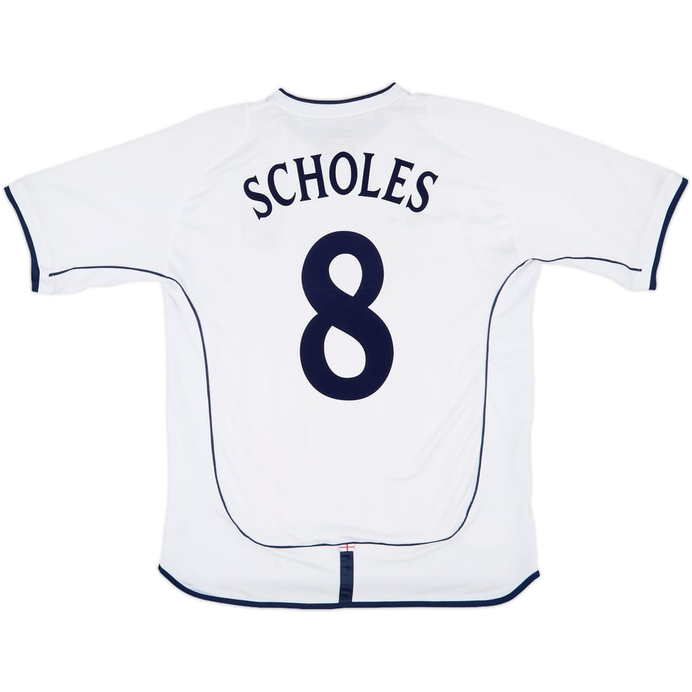 2001-03 England Home Shirt Scholes #8 - 6/10 - (L)